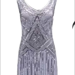 Coucoland Womens 1920s Flapper Sequin Beads Dress with Roaring 20s Gatsby